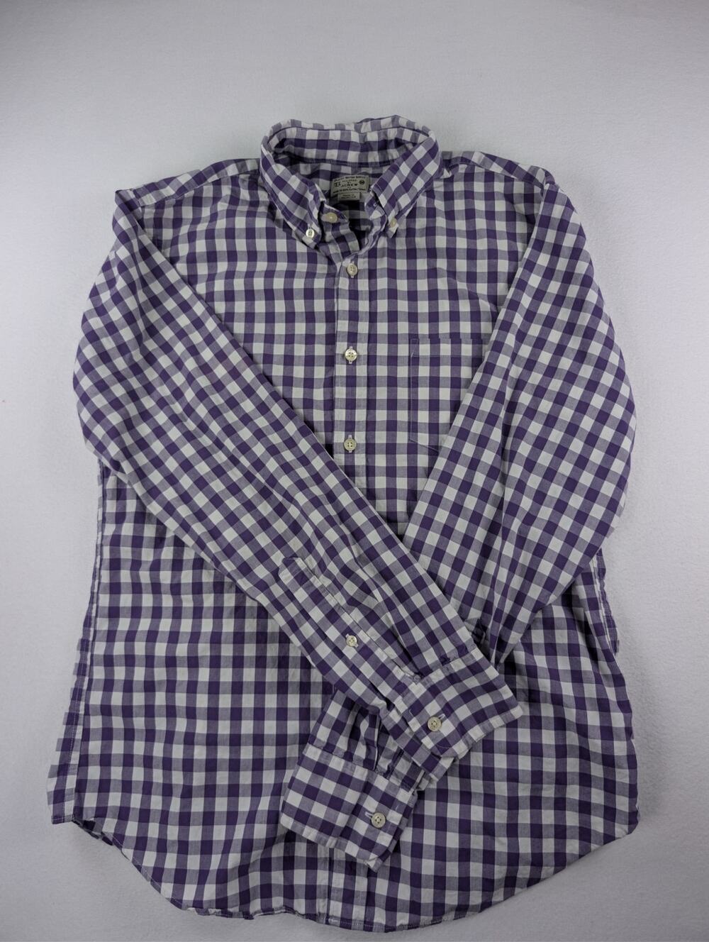 J.Crew Women’s Purple White Check 100% Cotton Button Down Shirt